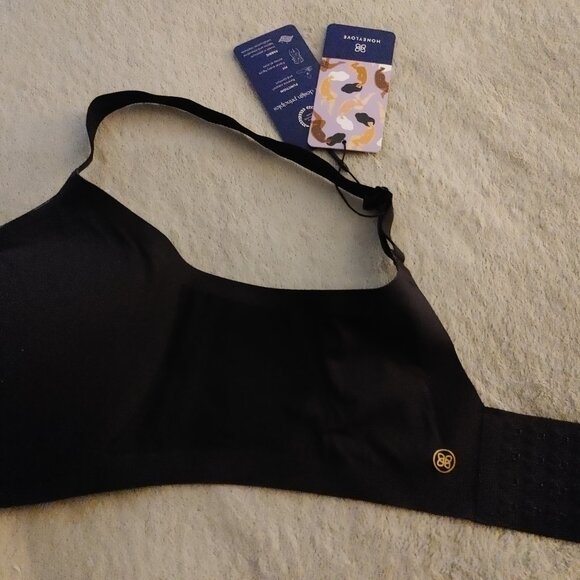 BNWT Honeylove Black V-Neck Crossover Wireless Bra 40C - Picture 4 of 5